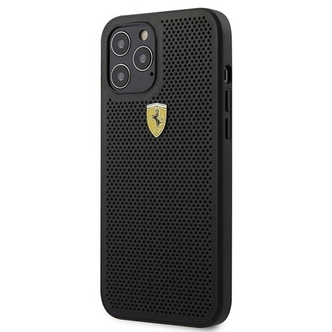 Silikonhülle mit Ferrari Logo - On Track Perforated - für iPhone 12, 12 Pro (6.1)